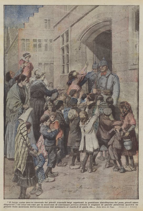 Le long cortège toujours croissant des petits enfants belges - Achille Beltrame