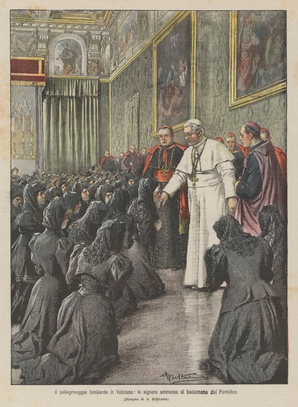 Le pèlerinage lombard au Vatican, les dames admises à baiser la main du Pape - Achille Beltrame