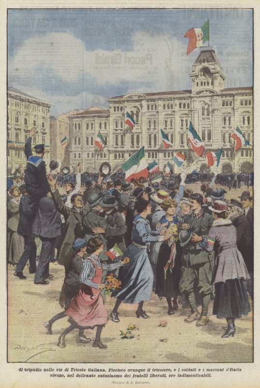 La liesse dans les rues de Trieste italienne - Achille Beltrame