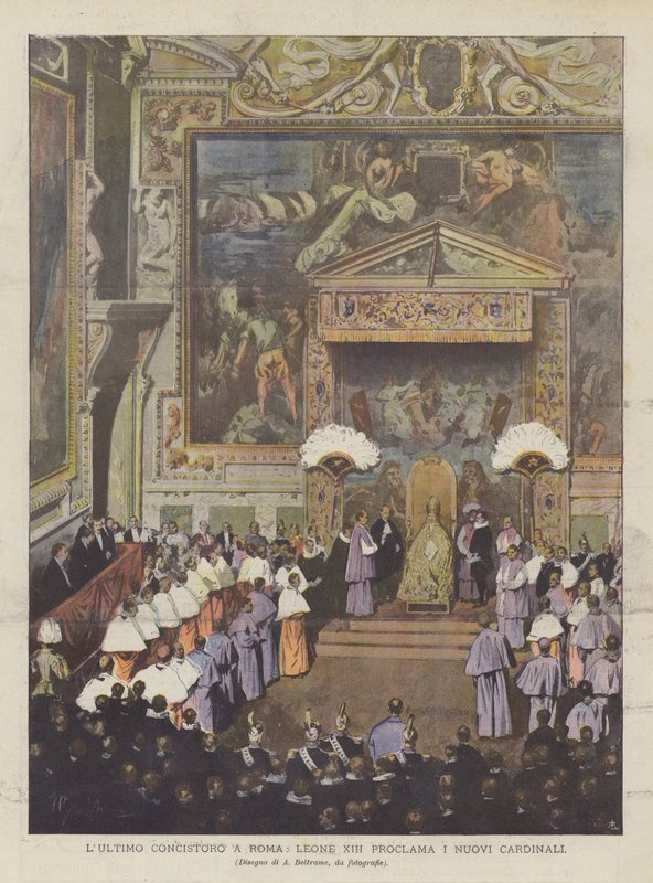 Le dernier consistoire à Rome, Léon XIII proclame les nouveaux cardinaux - Achille Beltrame