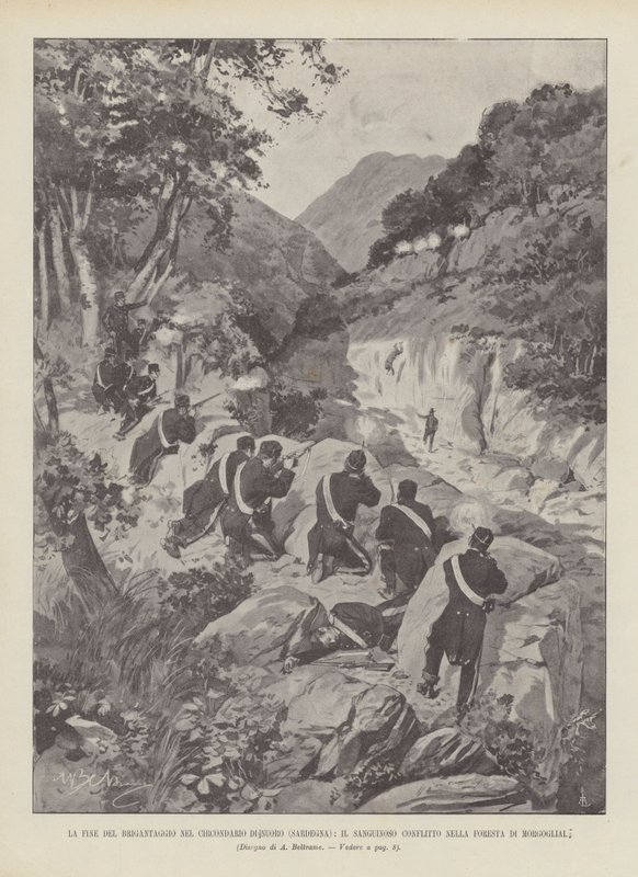La fin du brigandage dans le district de Nuoro (Sardaigne), le conflit sanglant dans la forêt de Morgogliai - Achille Beltrame