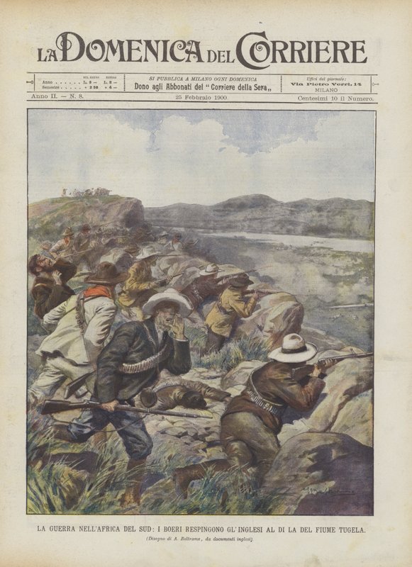 La guerre en Afrique du Sud, les Boers repoussent les Anglais au-delà de la rivière Tugela - Achille Beltrame