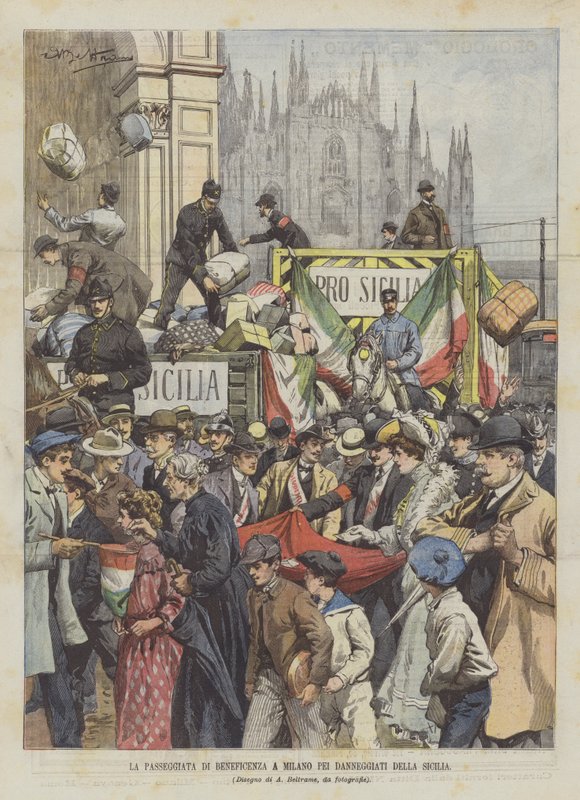 La promenade de bienfaisance à Milan pour les sinistrés de Sicile - Achille Beltrame