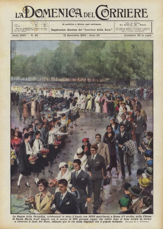 La Fête de la Nocivité, célébrée dans tout le Latium avec 2620 mariages, à Rome s