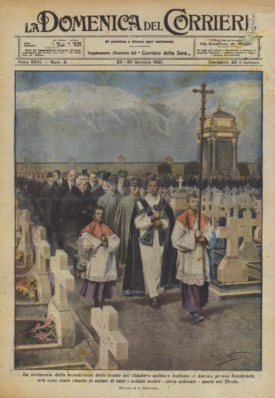 La cérémonie de bénédiction des tombes au cimetière militaire italien d