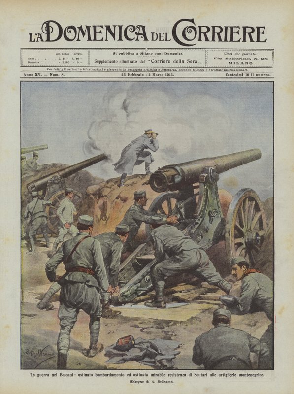 La guerre dans les Balkans, bombardement obstiné et résistance admirable de Scutari - Achille Beltrame