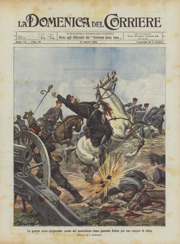 La guerre russo-japonaise, mort du commandant russe général Keller par une explosion d