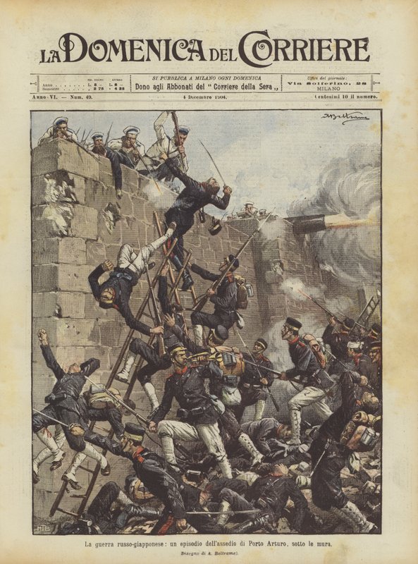 La guerre russo-japonaise, un épisode du siège de Port-Arthur, sous les murs - Achille Beltrame