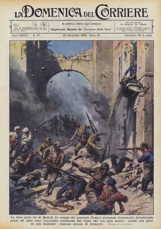 La lutte dans les rues de Madrid - Achille Beltrame
