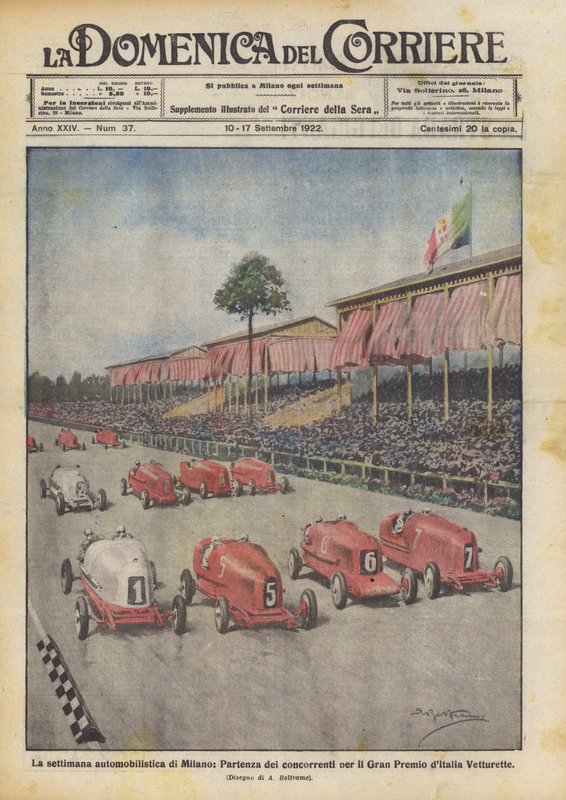 La semaine automobile de Milan, départ des concurrents pour le Grand Prix d