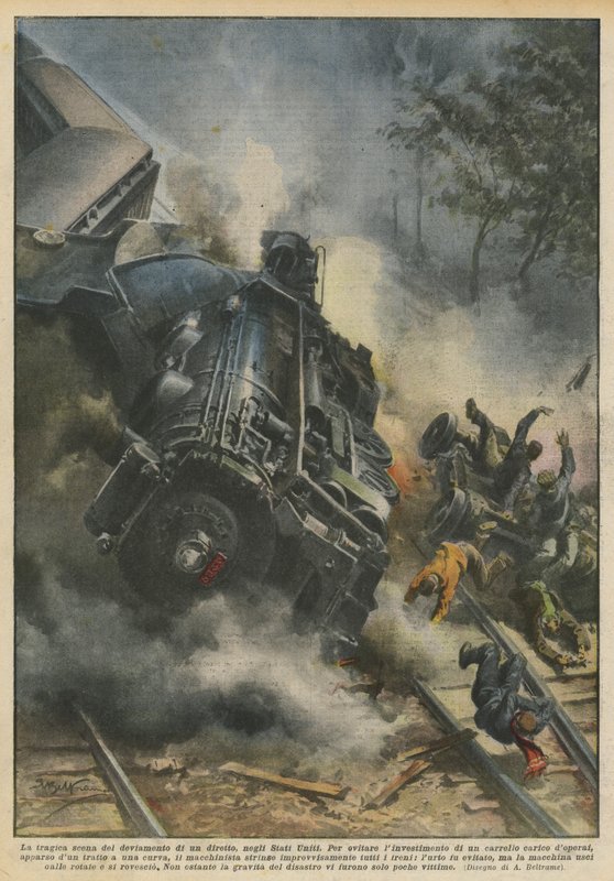 La scène tragique du déraillement d