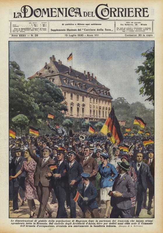 Les démonstrations de joie de la population de Mayence après le départ des Français - Achille Beltrame