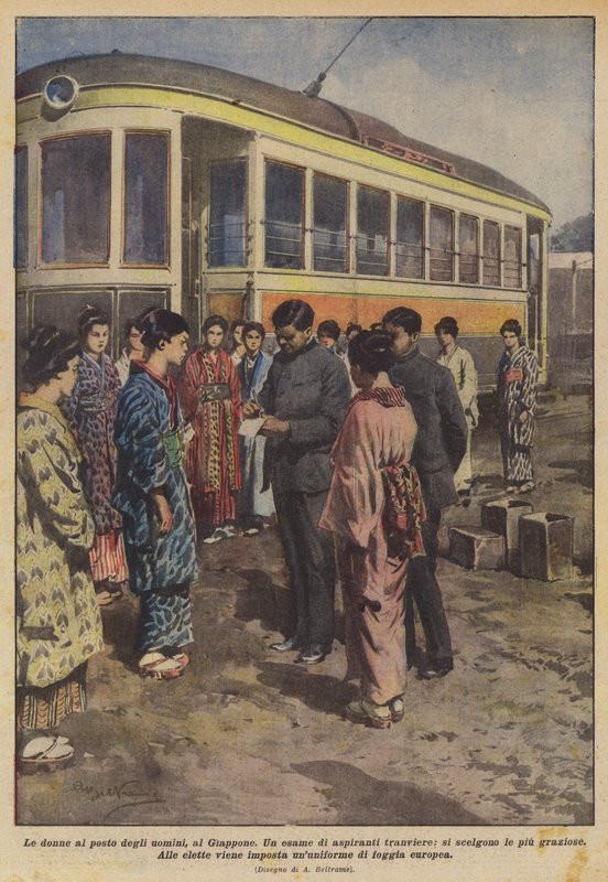 Les femmes à la place des hommes, au Japon - Achille Beltrame