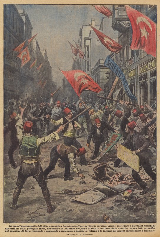 Les grandes manifestations de joie à Constantinople pour la victoire sur les Grecs ont donné lieu à des désordres - Achille Beltrame