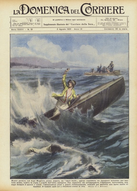 En conduisant sur le lac Majeur, près d