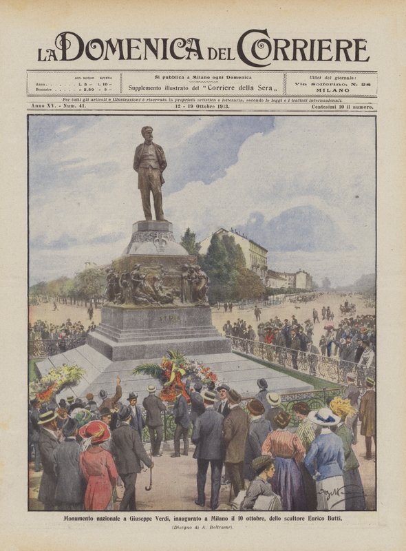 Monument national à Giuseppe Verdi, inauguré à Milan le 10 octobre, par le sculpteur Enrico Butti - Achille Beltrame