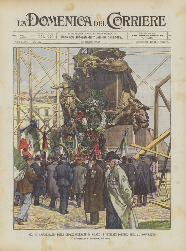 Au 54e anniversaire des Cinq Journées de Milan, les vétérans portent des fleurs au monument - Achille Beltrame