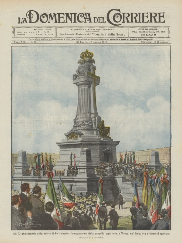 Au Xᵉ anniversaire de la mort du Roi Umberto, inauguration de la chapelle expiatoire, à Monza - Achille Beltrame