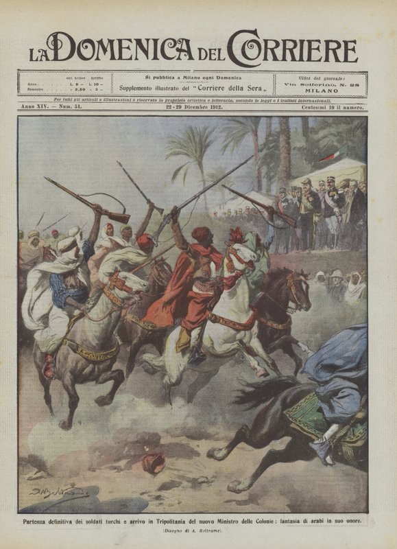 Départ définitif des soldats turcs et arrivée en Tripolitaine du nouveau Ministre des Colonies - Achille Beltrame
