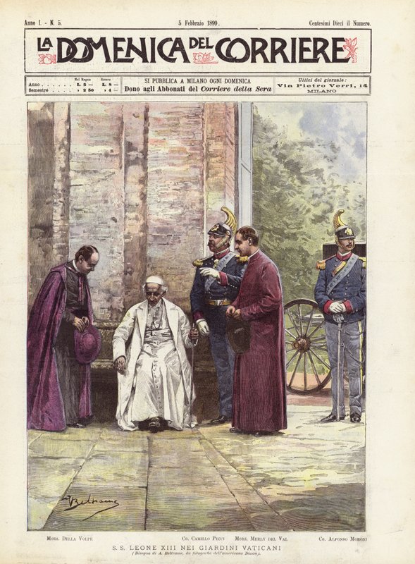 SS Léon XIII dans les Jardins du Vatican - Achille Beltrame