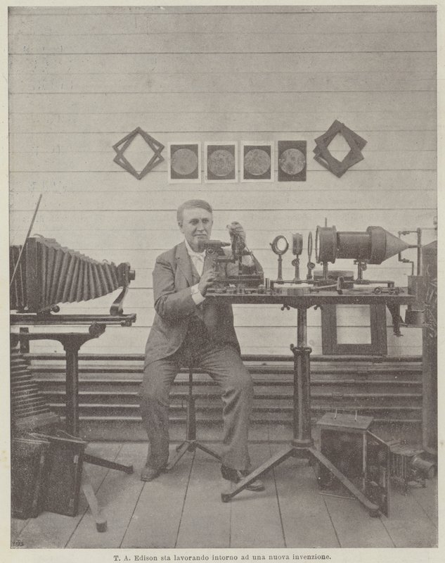 T. A. Edison travaille sur une nouvelle invention - Achille Beltrame