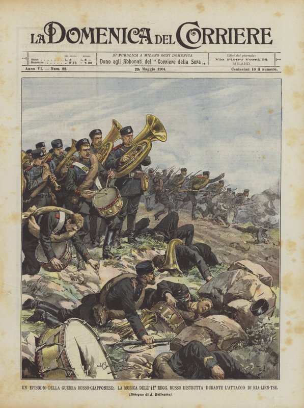 Un épisode de la guerre russo-japonaise, la musique du 11e régiment russe détruite pendant ? - Achille Beltrame