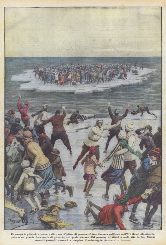 Un champ de glace à la dérive sur les vagues - Achille Beltrame