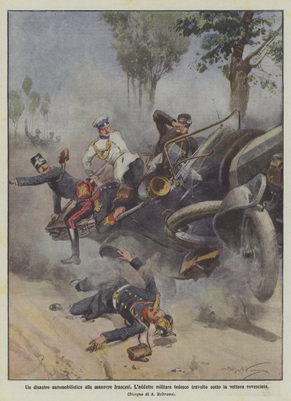 Un désastre automobile lors des manœuvres françaises, l