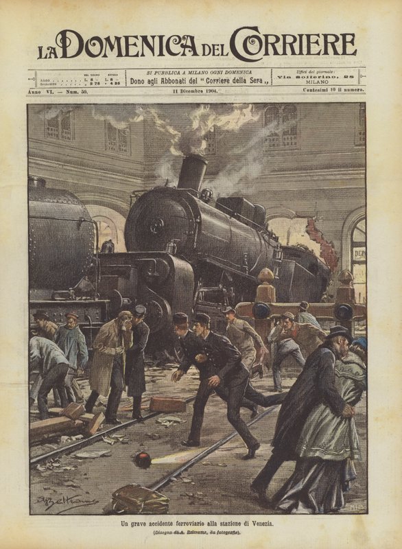 Un grave accident ferroviaire à la gare de Venise - Achille Beltrame