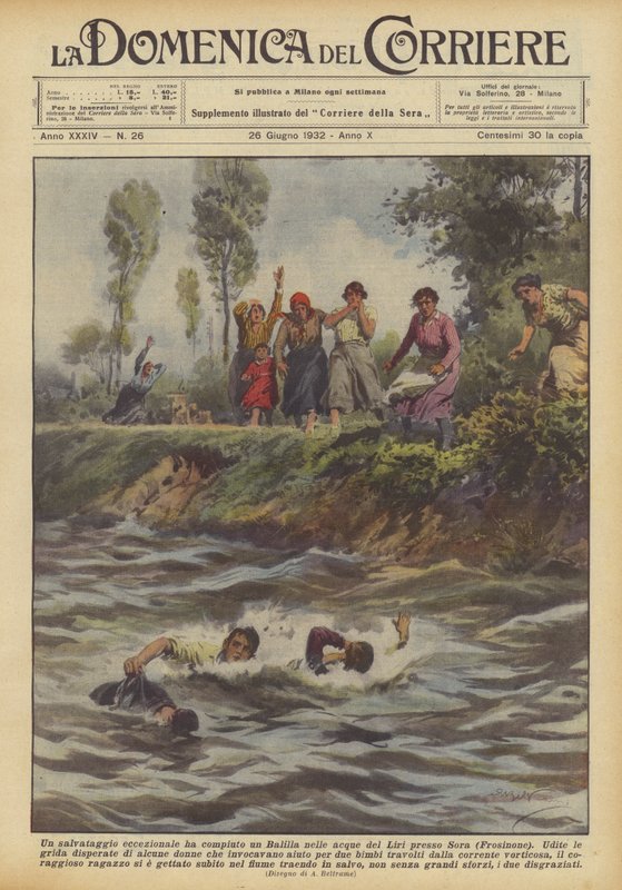 Un sauvetage exceptionnel a été réalisé par un Balilla dans les eaux du Liri près de Sora (Frosinone) - Achille Beltrame
