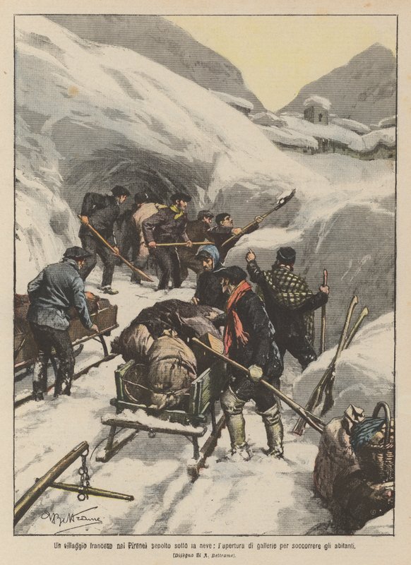 Un village français dans les Pyrénées enseveli sous la neige, ouverture de galeries pour secourir les habitants - Achille Beltrame