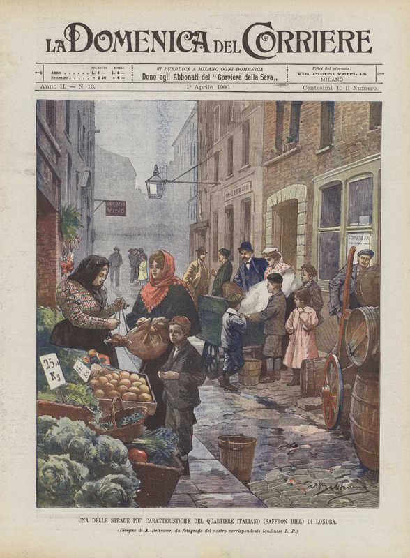 Une des rues les plus caractéristiques du quartier italien (Saffron Hill) de Londres - Achille Beltrame