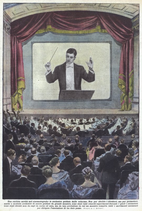 Une curieuse nouveauté au cinéma, les orchestres dirigés par l