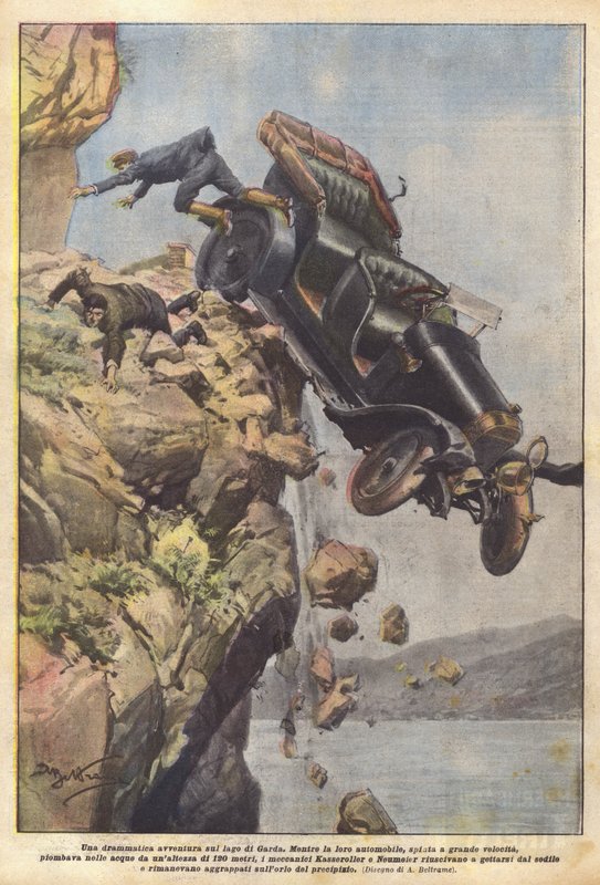 Une aventure dramatique sur le lac de Garde - Achille Beltrame