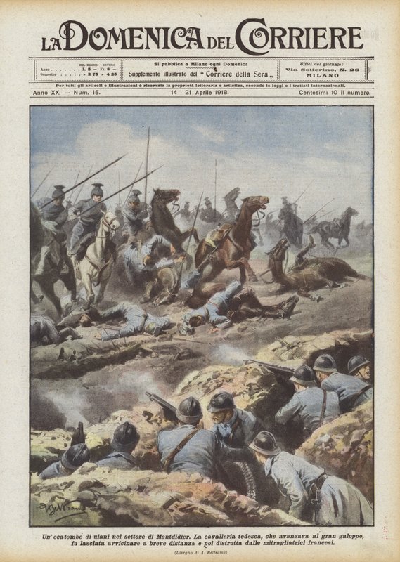 Une hécatombe de uhlans dans le secteur de Montdidier - Achille Beltrame