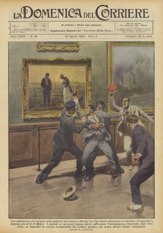 Un déséquilibré qui se promenait dans les galeries du Louvre à Paris a soudainement - Achille Beltrame