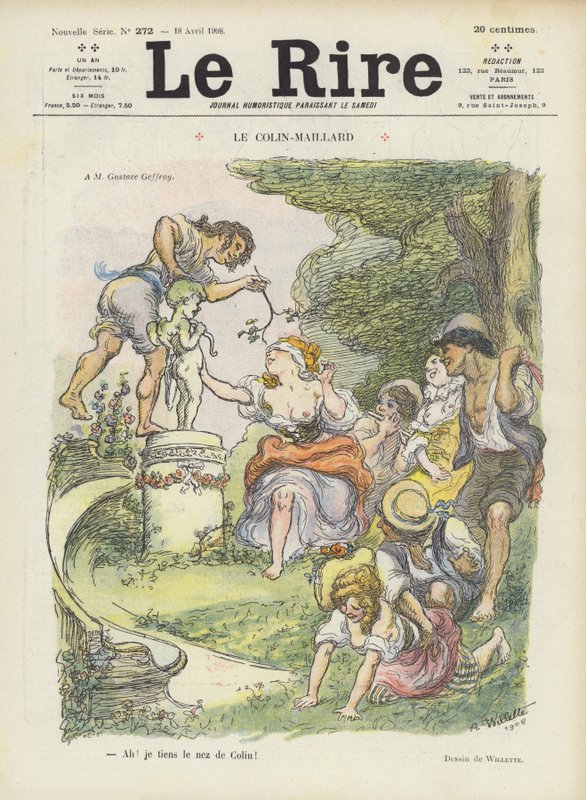 Colin-maillard. Illustration pour Le Rire - Adolphe Leon Willette