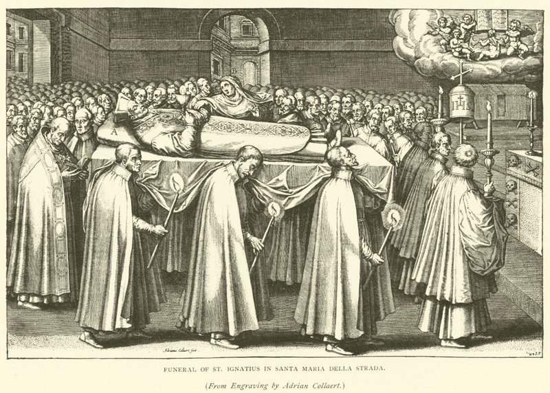 Funérailles de Saint Ignace à Santa Maria Della Strada (gravure) - Adriaen (after) Collaert