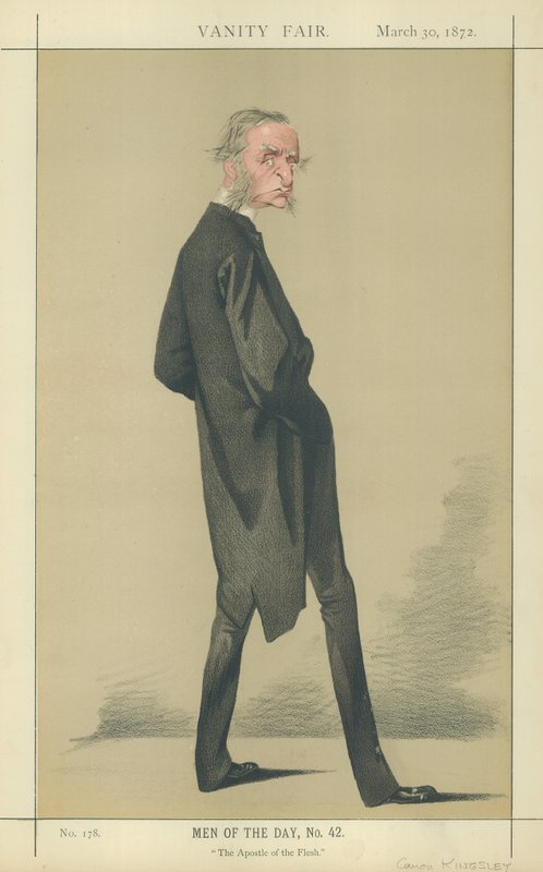 Le révérend chanoine Charles Kingsley (lithographie couleur) - Adriano Cecioni