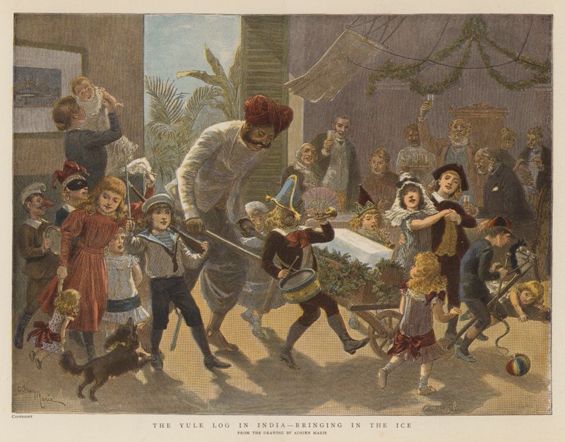 La bûche de Noël en Inde, apportant la glace - Adrien Emmanuel Marie