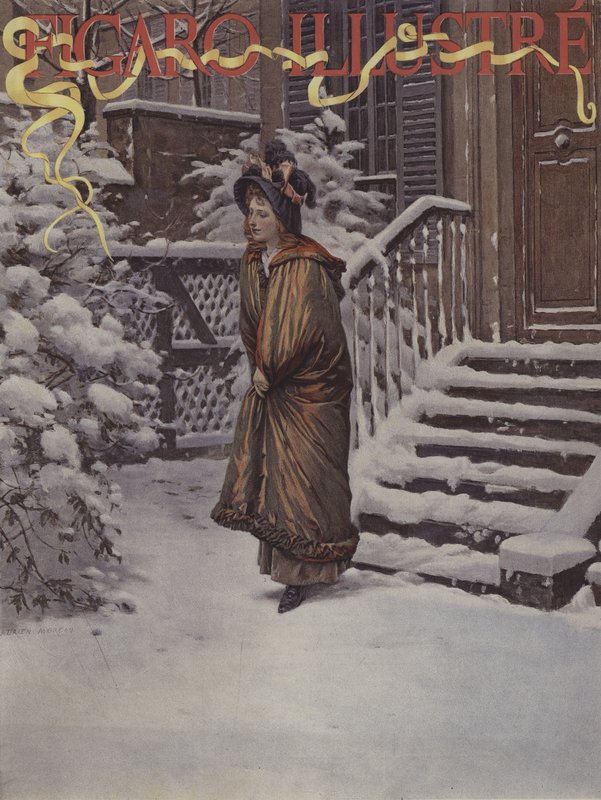 Première Neige. Couverture de Le Figaro Illustré, janvier 1894 - Adrien Moreau