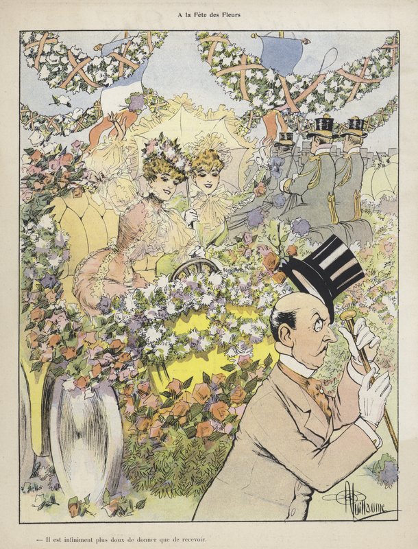 À la Fête des Fleurs - Albert Guillaume