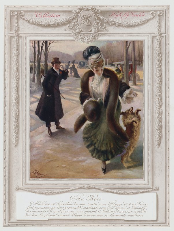 Belle Époque Paris, Dame élégante au Bois de Boulogne - Albert Guillaume