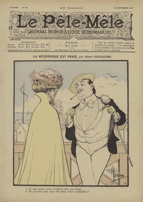 La réciproque est vraie. Illustration pour Le Pêle-Mêle, 1900 - Albert Guillaume