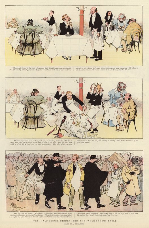 Le dîner à demi-couronne et la table aux genoux faibles - Albert Guillaume