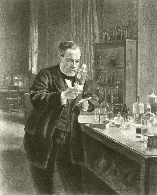 Dr Louis Pasteur dans son laboratoire (gravure) - Albert Gustaf Aristides Edelfelt