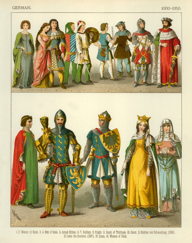 Costume allemand 1300-1350 - Albert Kretschmer
