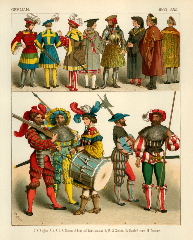 Costume allemand 1500-1550 - Albert Kretschmer