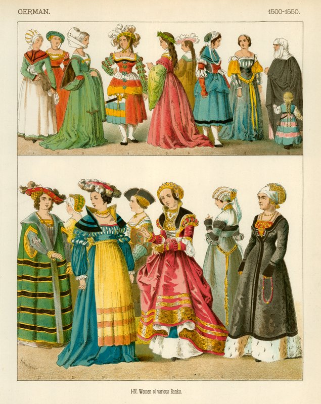 Costumes allemands 1500-1550 - Albert Kretschmer