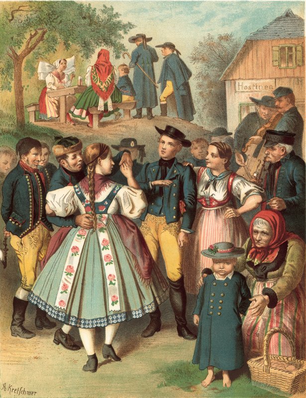 Costume allemand, Bohmen kreis Pilsen - Albert Kretschmer